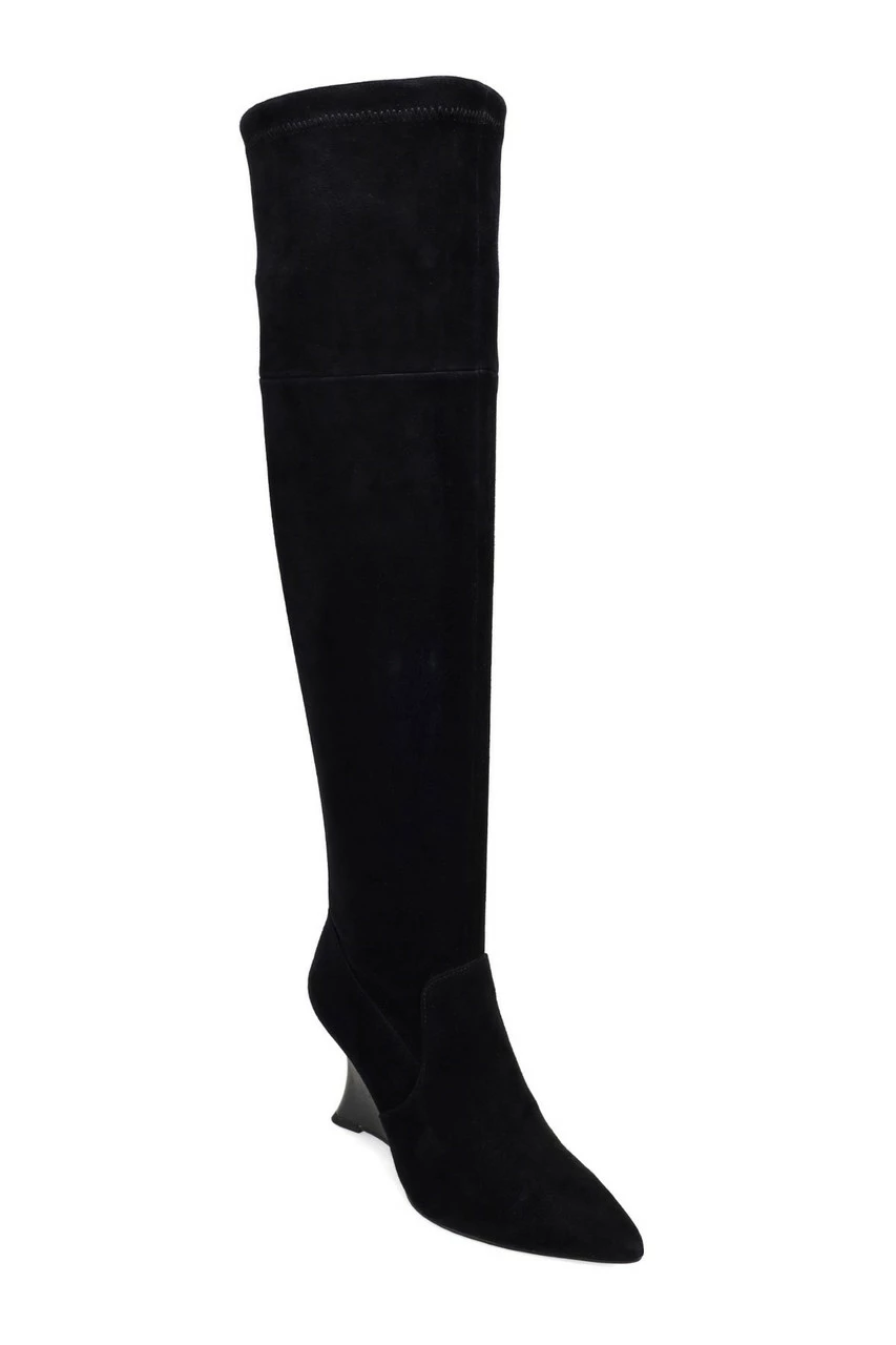 Natsu Stretch Suede Over The Knee Wedge Boot 9 Natsu Stretch Suede Over The Knee Wedge Boot - Image 9