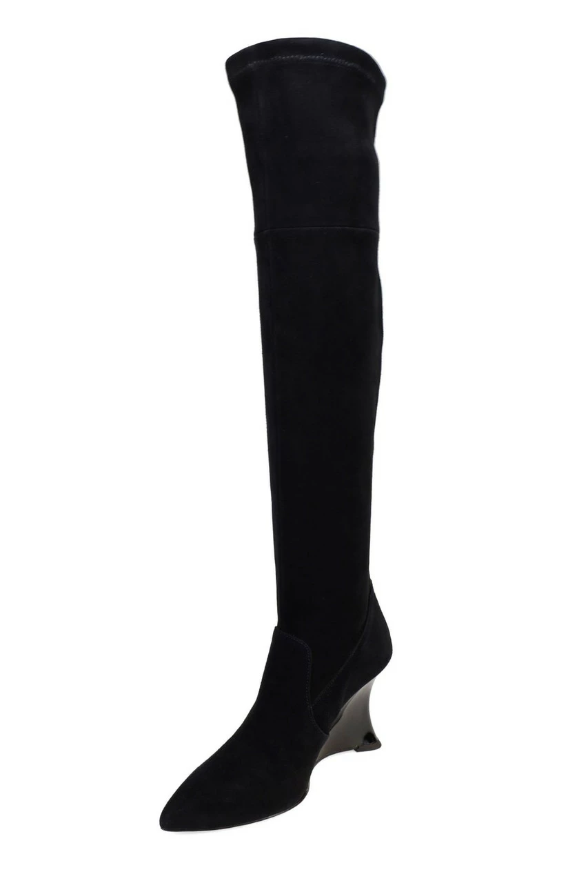 Natsu Stretch Suede Over The Knee Wedge Boot 7 Natsu Stretch Suede Over The Knee Wedge Boot - Image 7