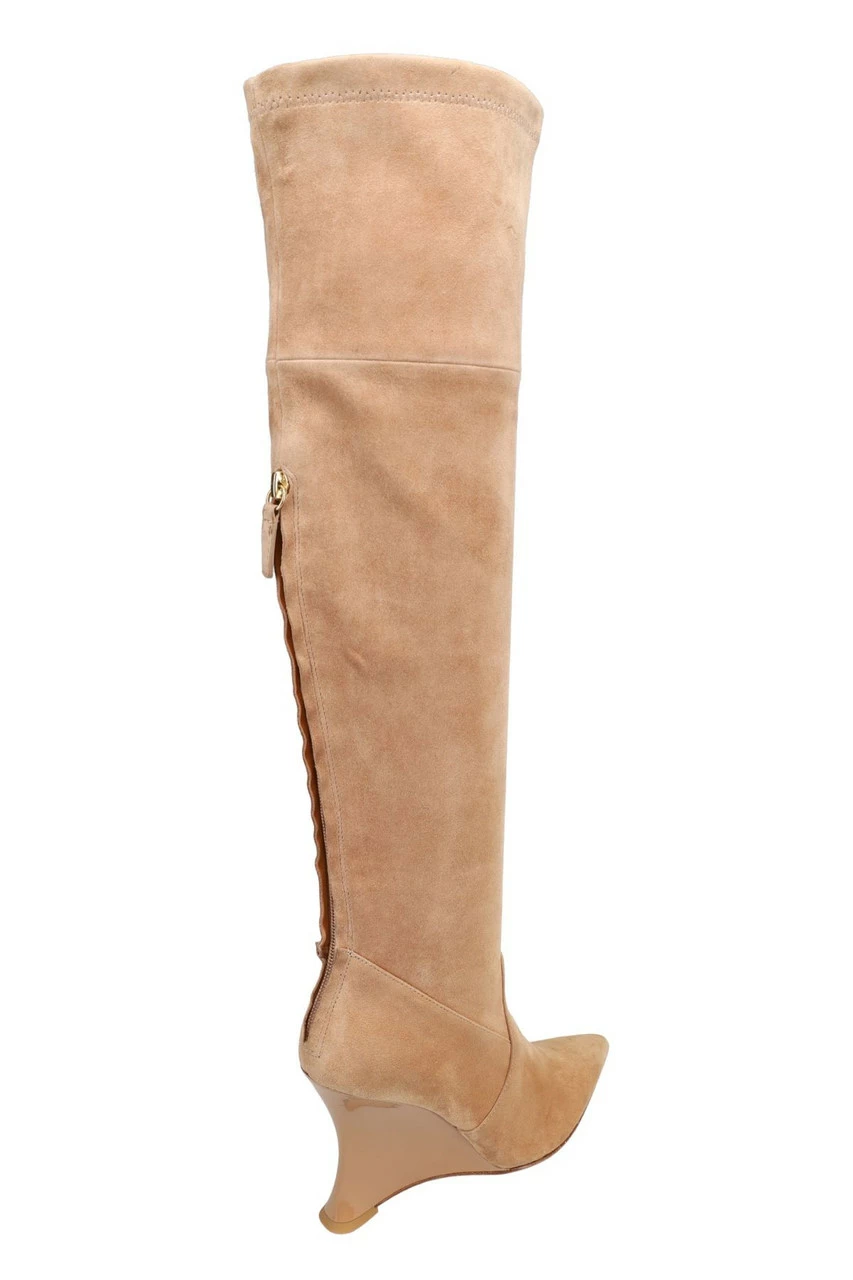 Natsu Stretch Suede Over The Knee Wedge Boot 2 Natsu Stretch Suede Over The Knee Wedge Boot - Image 2