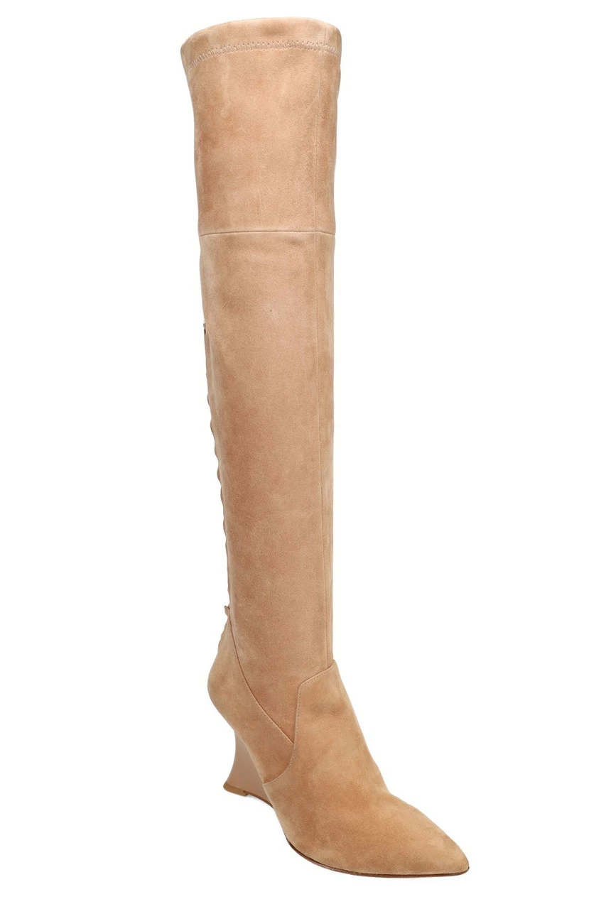 Natsu Stretch Suede Over The Knee Wedge Boot 3 Natsu Stretch Suede Over The Knee Wedge Boot - Image 3