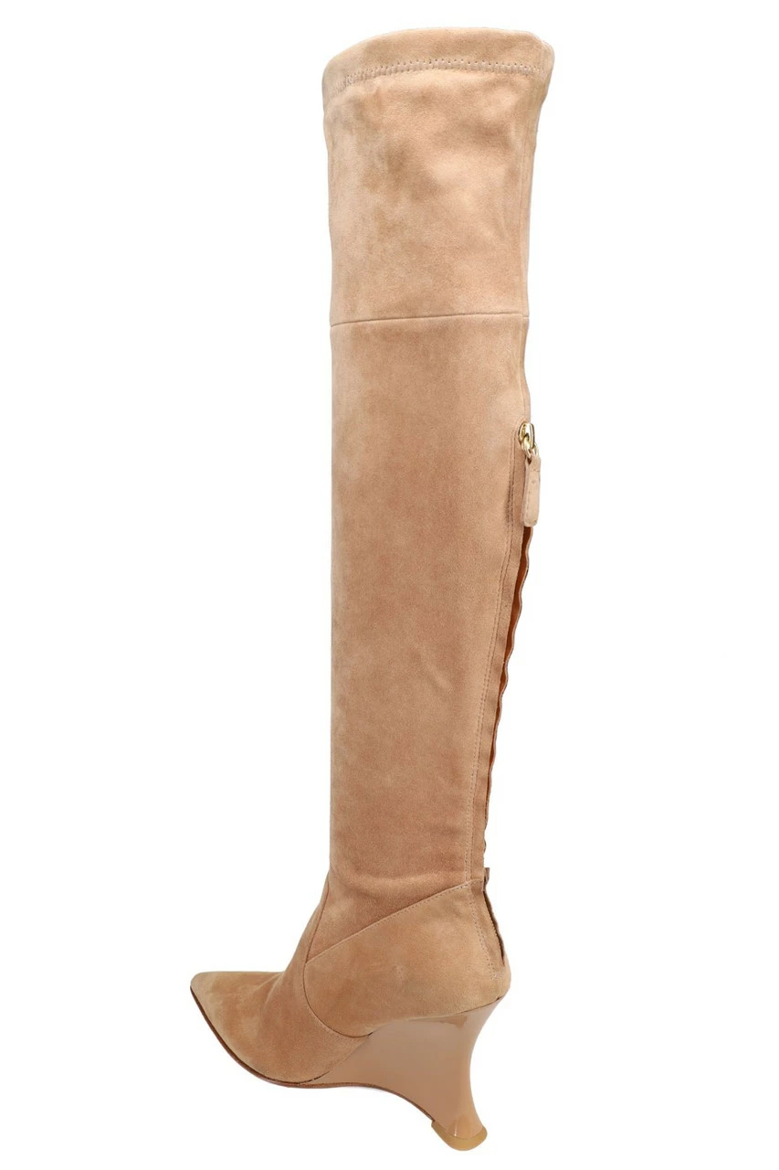 Natsu Stretch Suede Over The Knee Wedge Boot 5 Natsu Stretch Suede Over The Knee Wedge Boot - Image 5