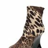 Neko Luxe Leopard Satin Wedge Ankle Boot