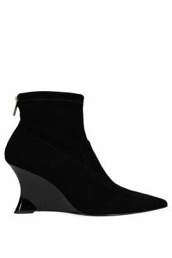 Neko Suede Wedge Ankle Boot 19 Neko Suede Wedge Ankle Boot -Natori Sales Shop Neko Suede Wedge Ankle Boot Black by Natori 4 66366.1663903541