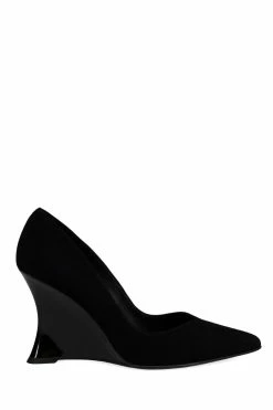 Nori Suede Wedge Pump 23 Nori Suede Wedge Pump -Natori Sales Shop Nori Suede Wedge Pump Black by Natori 4 04790.1663884206