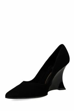 Nori Suede Wedge Pump 20 Nori Suede Wedge Pump -Natori Sales Shop Nori Suede Wedge Pump Black by Natori 10317.1663884172