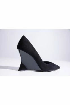 Nori Suede Wedge Pump 25 Nori Suede Wedge Pump -Natori Sales Shop Nori Suede Wedge Pump Black by Natori 77778.1662047114