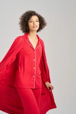 Oasis Notch PJ -Natori Sales Shop Oasis Notch PJ Brocade Red by N Natori 2 75691.1690471859