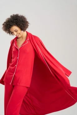 Oasis Notch PJ -Natori Sales Shop Oasis Notch PJ Brocade Red by N Natori 4 62296.1690471859
