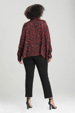 Ocelot Obi Silk Caftan Shirt 8 Ocelot Obi Silk Caftan Shirt -Natori Sales Shop Ocelot Obi Silk Caftan Shirt Red by Natori 4 10491.1663347140