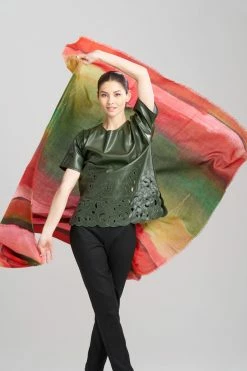 Ombre Print Wool Scarf -Natori Sales Shop Ombre Paint Wool Scarf Paprika by Natori 5 32188.1691155196