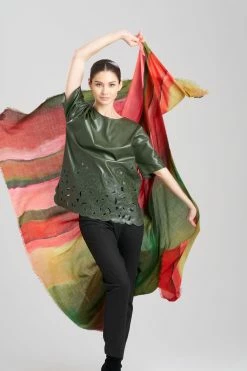 Ombre Print Wool Scarf -Natori Sales Shop Ombre Paint Wool Scarf Paprika by Natori 6 18941.1691155202