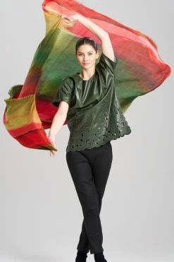 Ombre Print Wool Scarf -Natori Sales Shop Ombre Paint Wool Scarf Paprika by Natori 8 52483.1691155192