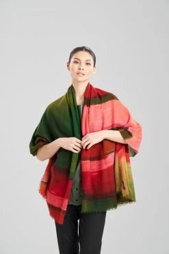 Ombre Print Wool Scarf -Natori Sales Shop Ombre Paint Wool Scarf Paprika by Natori 9 20666.1691155268