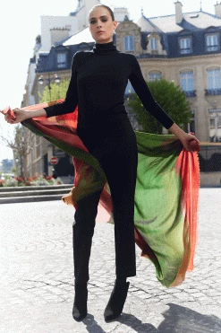 Ombre Print Wool Scarf -Natori Sales Shop Ombre Print Wool Scarf Paprika by Natori 2 83118.1691155273