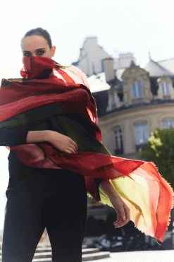 Ombre Print Wool Scarf -Natori Sales Shop Ombre Print Wool Scarf Paprika by Natori 3 83304.1691419055