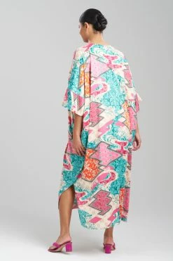 Orient Express Cocoon Caftan 7 Orient Express Cocoon Caftan -Natori Sales Shop Orient Express Cocoon Caftan Teal Combo by Natori 2 73031.1692005589