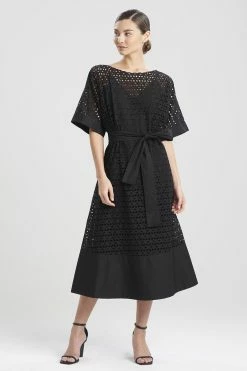 Cotton Eyelet Boatneck Dress