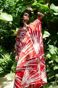 Palawan Beaded Silk Caftan 13 Palawan Beaded Silk Caftan -Natori Sales Shop Palawan Beaded Silk Caftan Candy Red by JN 05015.1682695686