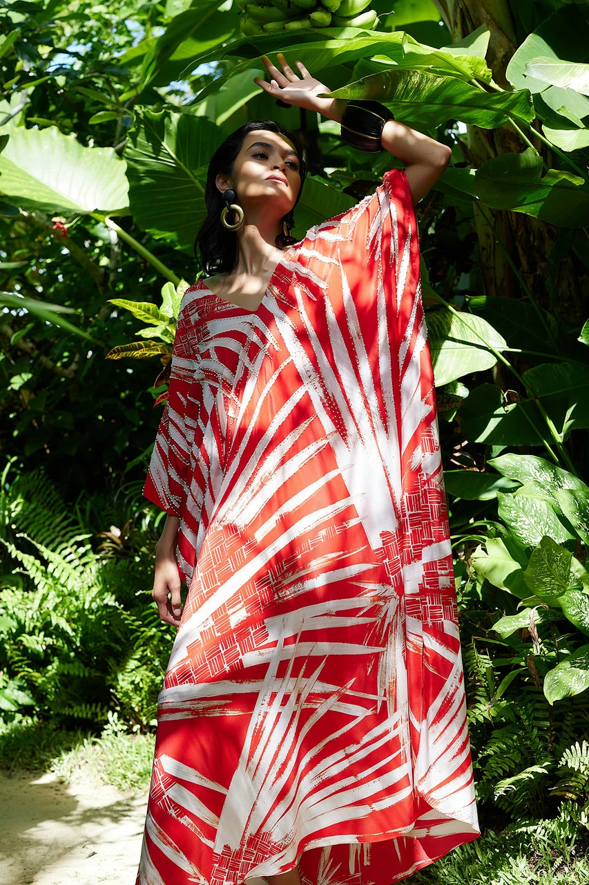 Palawan Beaded Silk Caftan 6 Palawan Beaded Silk Caftan - Image 6