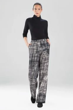 Paloma-Printed Cady Pants 5 Paloma-Printed Cady Pants -Natori Sales Shop Paloma Printed Cady Pants Graphite by Natori 93266.1625013786