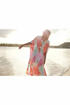 Papillon Caftan -Natori Sales Shop Papillon Caftan Bright Heather Coral by Natori 26089.1678913105