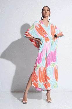 Papillon Caftan -Natori Sales Shop Papillon Caftan Bright Heather Coral by Natori 39960.1675878334