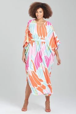 Papillon Caftan -Natori Sales Shop Papillon Caftan Heather Bright Coral by Natori 2 65196.1674150944