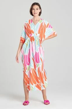Papillon Caftan -Natori Sales Shop Papillon Caftan Heather Bright Coral by Natori 39629.1674150940