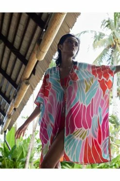 Papillon Getaway Cover-Up 5 Papillon Getaway Cover-Up -Natori Sales Shop Papillon Getaway Wrap Bright Coral by Natori 62905.1675889880