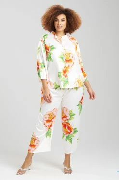 Paradise Peony Mandarin PJ -Natori Sales Shop Paradise Peony Mandarin PJ White Multi by N Natori 3 66410.1675375781
