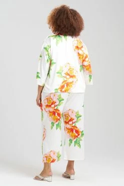 Paradise Peony Mandarin PJ -Natori Sales Shop Paradise Peony Mandarin PJ White Multi by N Natori 4 27993.1675375782