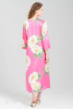 Paradise Peony Zip Caftan -Natori Sales Shop Paradise Peony Zip Caftan Pink Combo by N Natori 2 20512.1675366295