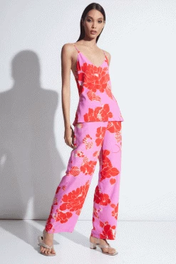 Passion Flower Cami PJ 7 Passion Flower Cami PJ -Natori Sales Shop Passion Flower Cami PJ Pink Red Combo by Natori 63453.1675886574