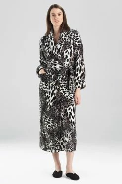 Plush Leopard Robe -Natori Sales Shop Plush Leopard Robe Black by Natori 97212.1632865701
