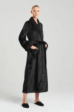 Plush Sherpa Robe -Natori Sales Shop Plush Sherpa Robe Black by Natori 52044.1664299909