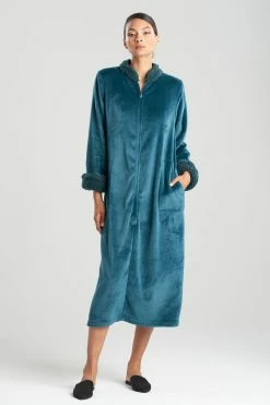 Plush Sherpa Lounger 48 Plush Sherpa Lounger -Natori Sales Shop Plush Sherpa Zip Lounger Cyprus Green by Natori 14907.1664300397