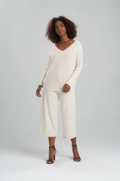 Popcorn Beijing Texture Knit Sweater -Natori Sales Shop Popcorn Beijing Texture Knit Sweater Ecru by Natori 08652.1640817495