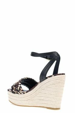 Rae Luxe Leopard Hinami Braided Wedge Sandals -Natori Sales Shop Rae Luxe Leopard Hinami Braided Wedge Sandals Chestnut by Natori 3 20493.1675095828