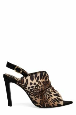 Reen Luxe Leopard Satin Open Toe Sling -Natori Sales Shop Reen Luxe Leopard Satin Open Toe Sling Chestnut by Natori 5 27853.1664551159