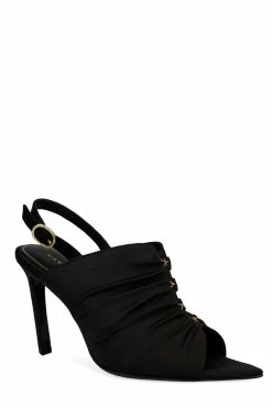 Reen Satin Open Toe Sling -Natori Sales Shop Reen Satin Open Toe Sling Black by Natori 3 06889.1677175434