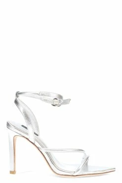 Reiki Nappa Leather Ankle Strap Heel -Natori Sales Shop Reiki Nappa Leather Ankle Strap Heel Silver by Natori 5 38929.1675096201