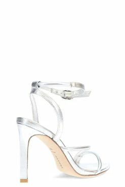 Reiki Nappa Leather Ankle Strap Heel -Natori Sales Shop Reiki Nappa Leather Ankle Strap Heel Silver by Natori 98698.1675096202