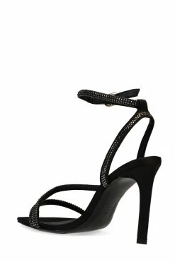 Reiki Satin Embellished Ankle Strap Heel -Natori Sales Shop Reiki Satin Embellished Ankle Strap Heel Black by Natori 2 74816.1671660975