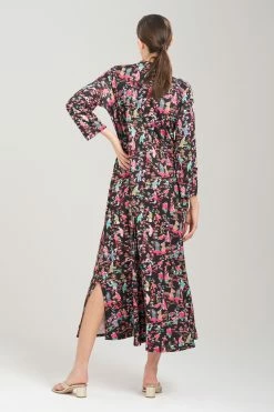Ren Mandarin Caftan -Natori Sales Shop Ren Mandarin Caftan Black Multi by N Natori 36939.1692792914