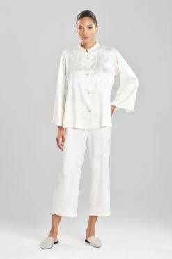 Ryu Jacquard Mandarin PJ -Natori Sales Shop Ryu Jacquard Mandarin PJ Cream by Natori 62937.1663354206