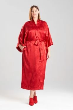 Ryu Jacquard Robe -Natori Sales Shop Ryu Jacquard Robe Brocade Red by Natori 3 61372.1663354704