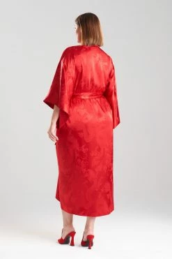 Ryu Jacquard Robe -Natori Sales Shop Ryu Jacquard Robe Brocade Red by Natori 4 94110.1663354704