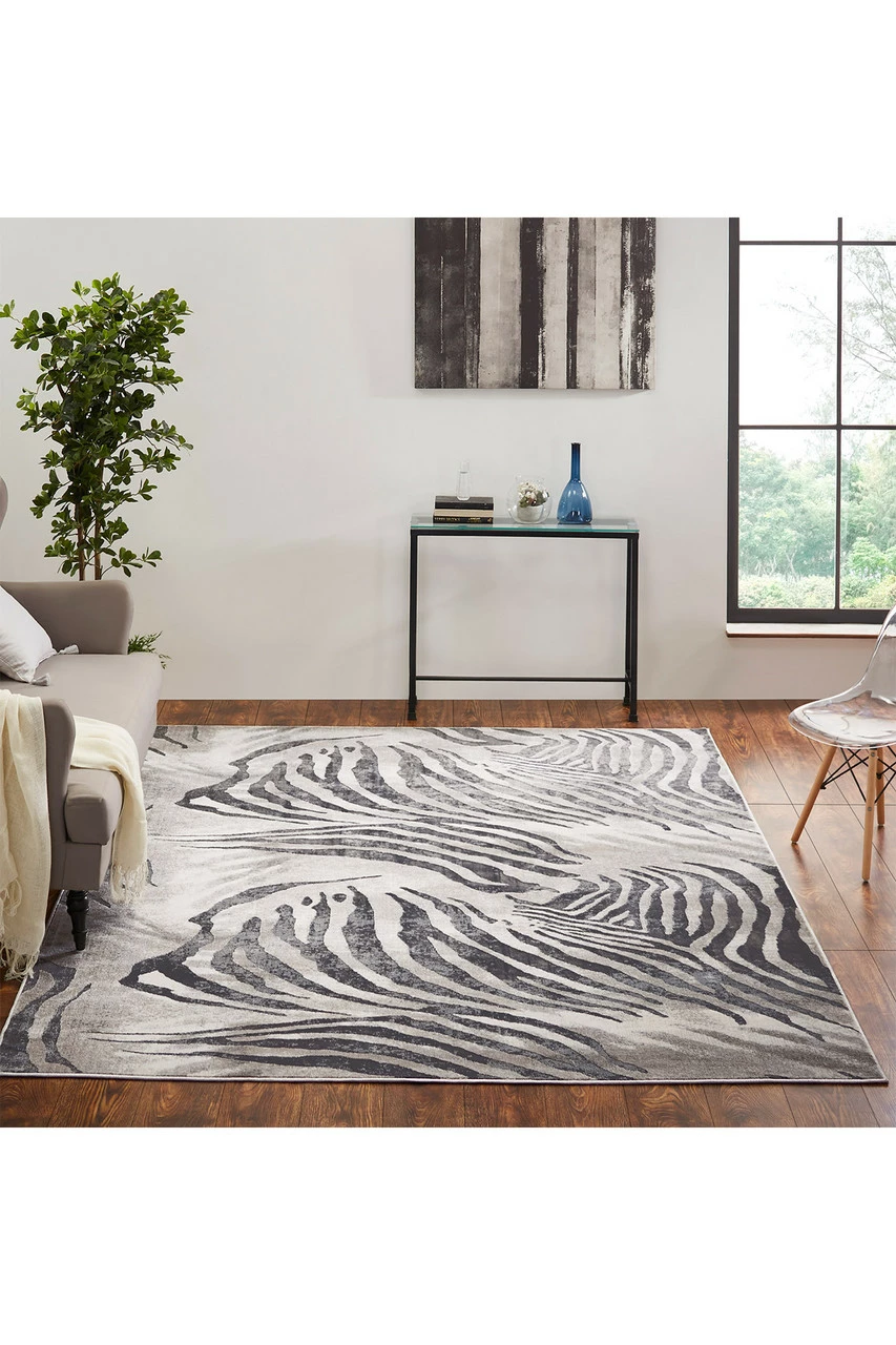 Serengeti- Charcoal Zebra Rug 6 Serengeti- Charcoal Zebra Rug - Image 6