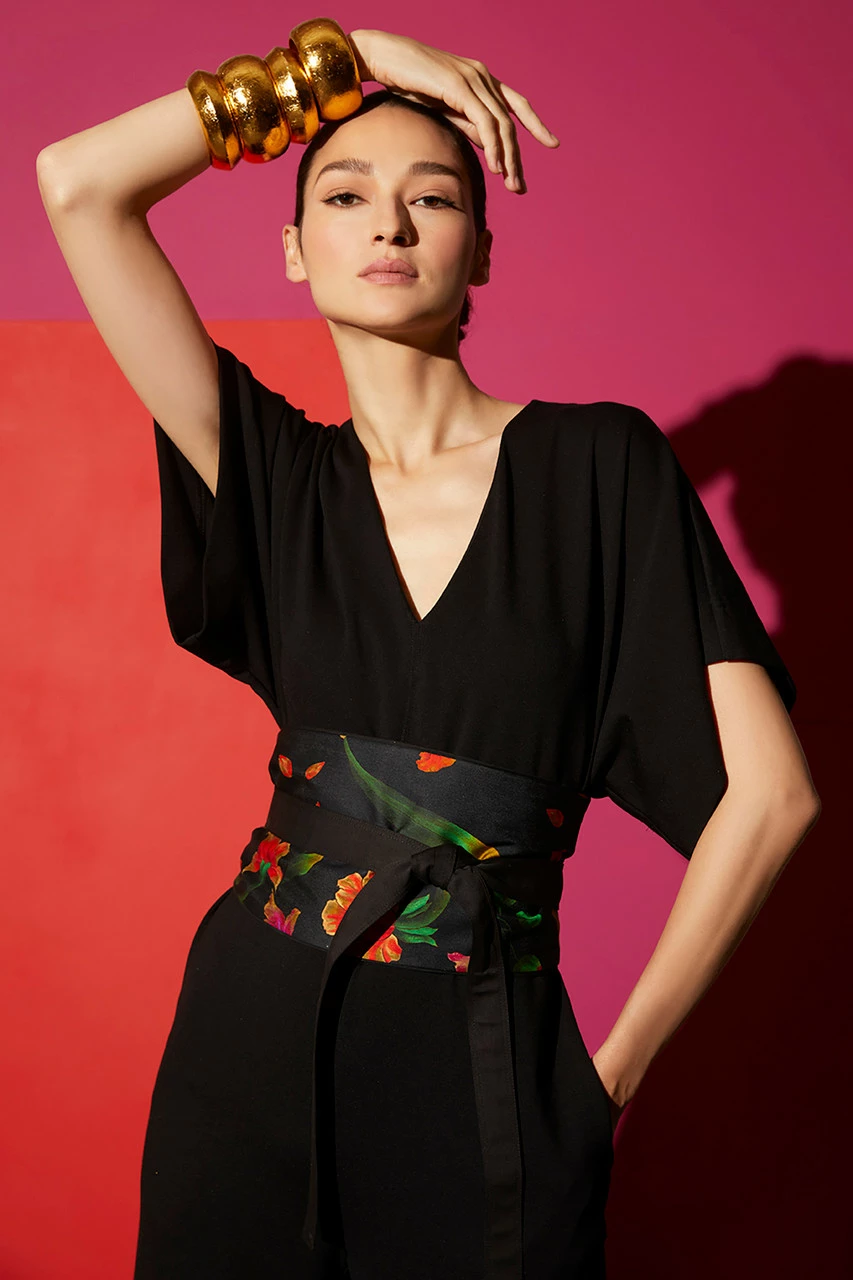 Light Weight Ponte Kimono V-Neck Jumpsuit 4 Light Weight Ponte Kimono V-Neck Jumpsuit - Image 4