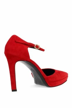 Sae Suede Square Toe Platform Pump -Natori Sales Shop Sae Suede Square Toe Platform Pump Brocade Red by Natori 2 09089.1664557969